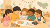The Reggio School of Tokyoの学費・費用の内訳を解説する記事のイメージ画像(電卓とコイン、費用計算のイラスト)